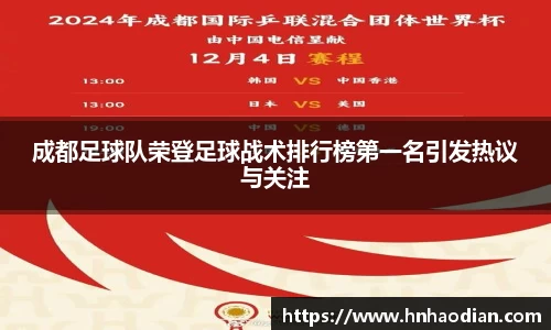 成都足球队荣登足球战术排行榜第一名引发热议与关注